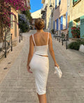 LaPose Fashion - Erika Midi Skirt Set - Crop Tops, Elegant Tops, Matching Sets, Midi Skirt, Outfit Sets, Romantic Tops, Sets, Skirt Set, Ski