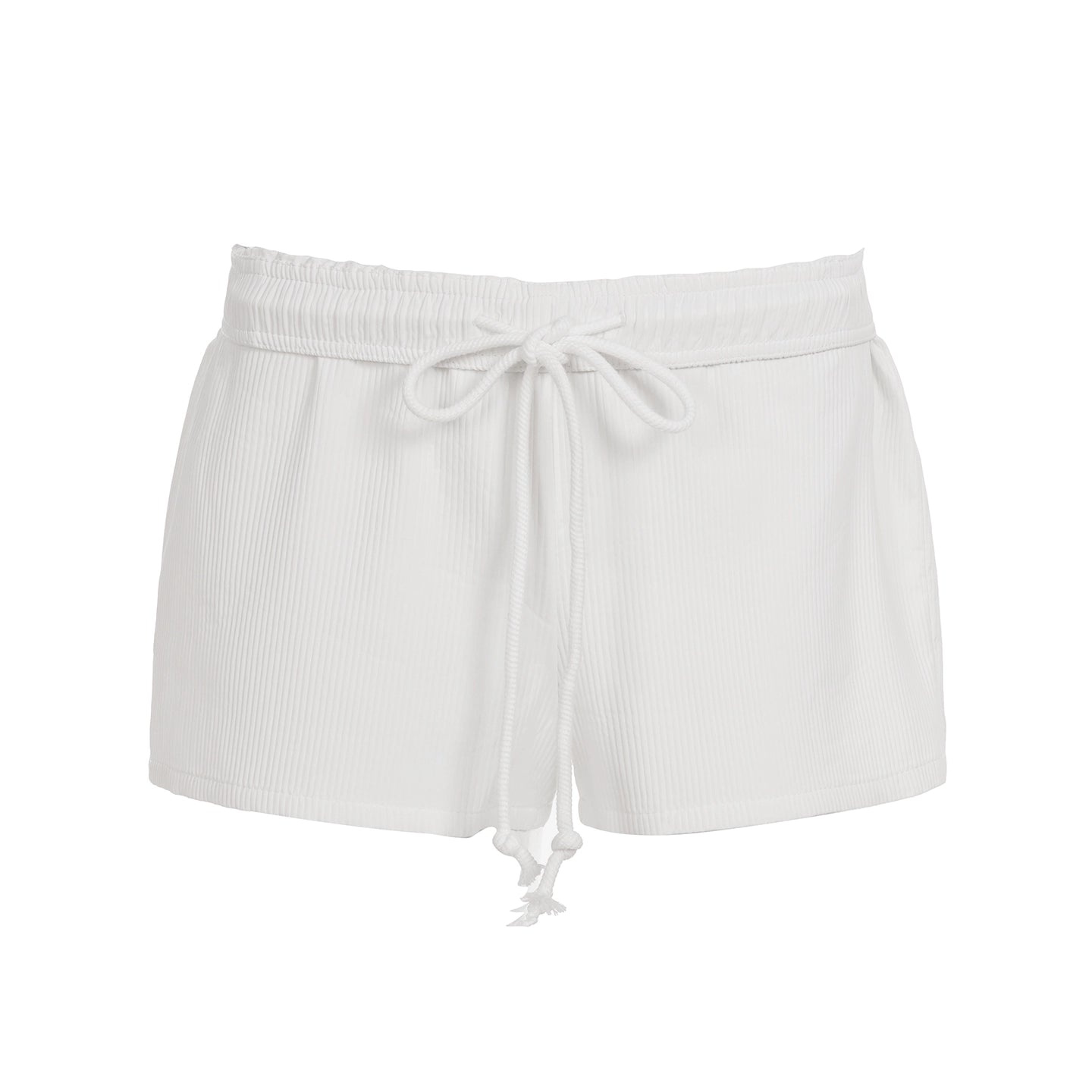 Layana Low-Rise Drawstring Shorts - White