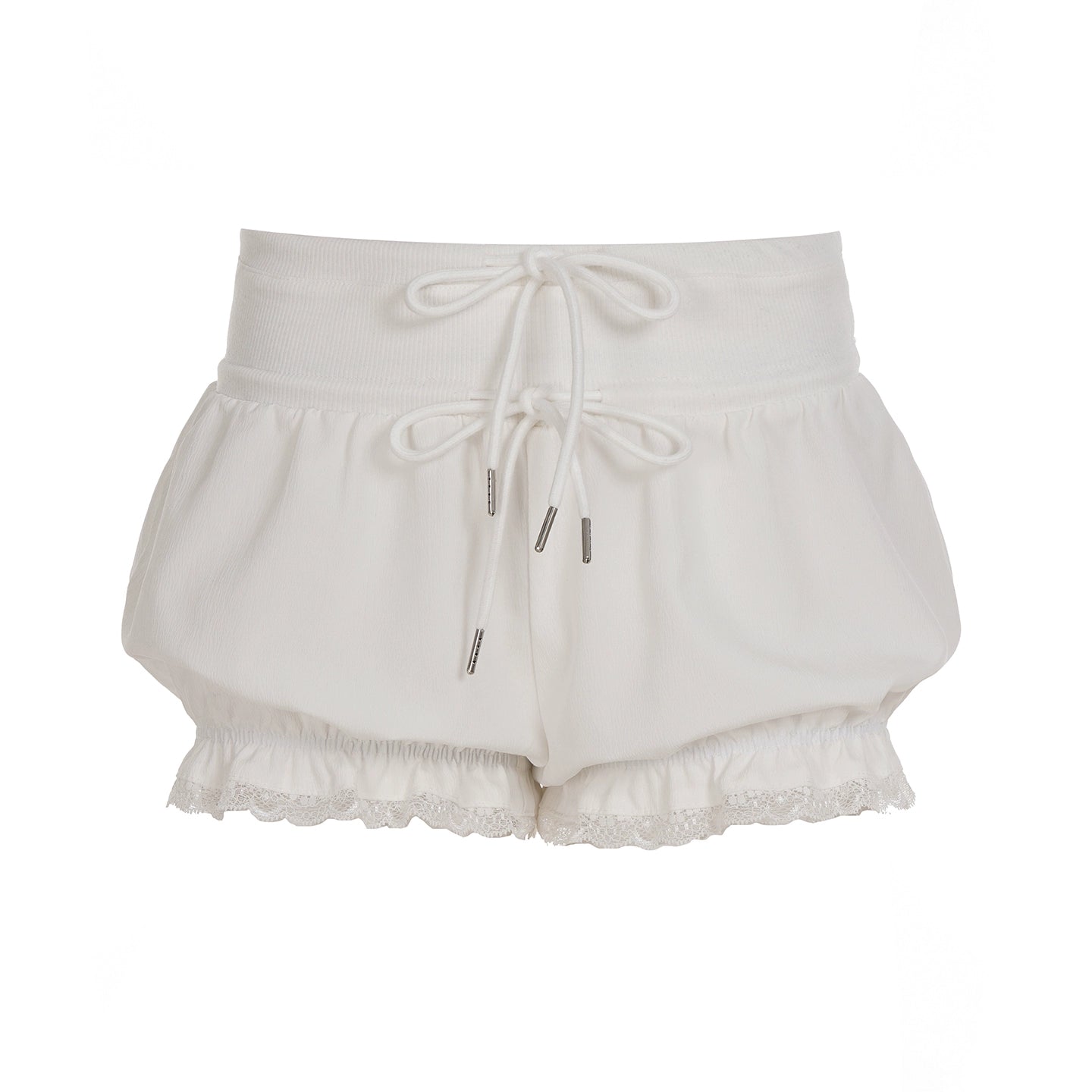 Aisley Lace Bubble Shorts - White