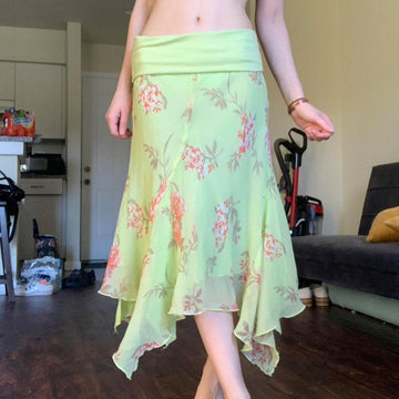 Aries Floral Mesh Skirt