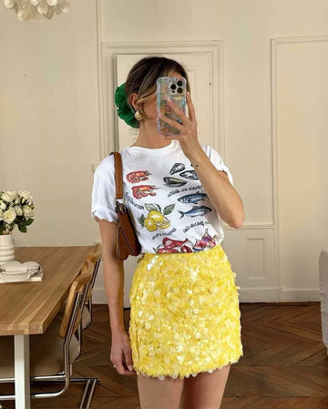 Kathia Sequin Mini Skirt