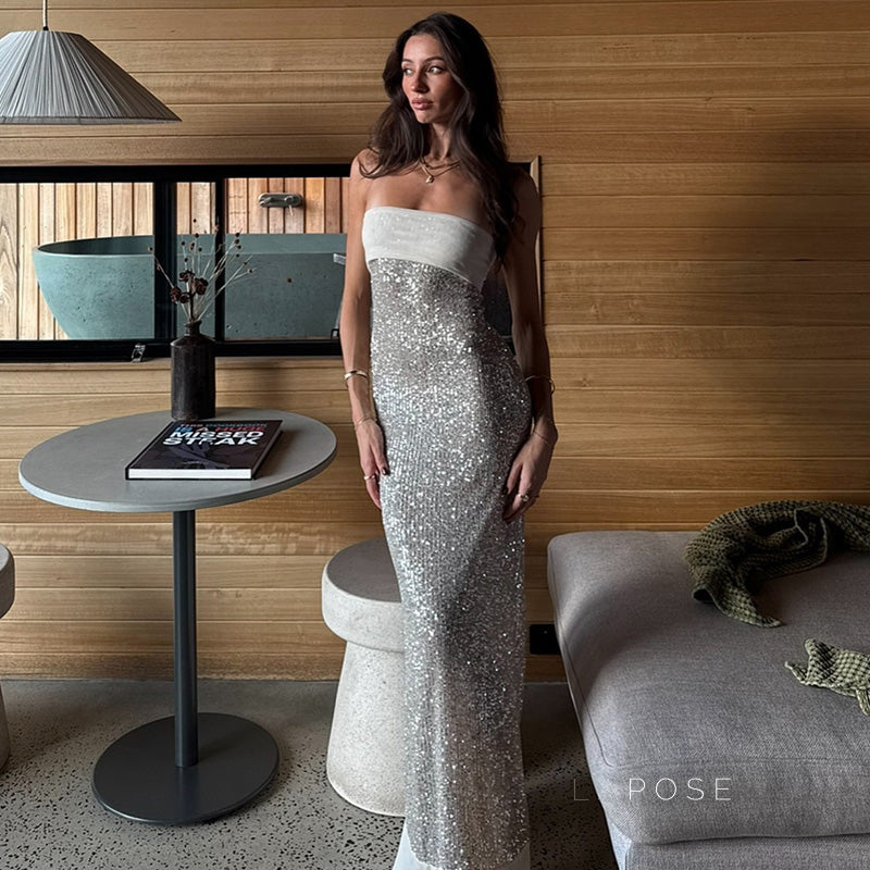 Collette Backless Sequin Gown