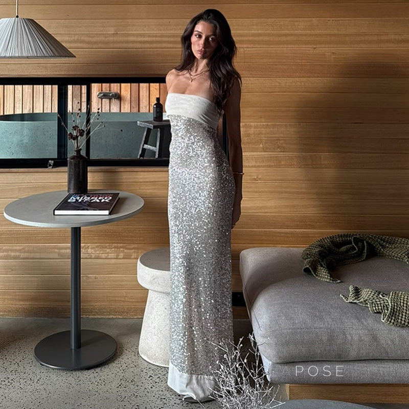 Collette Backless Sequin Gown