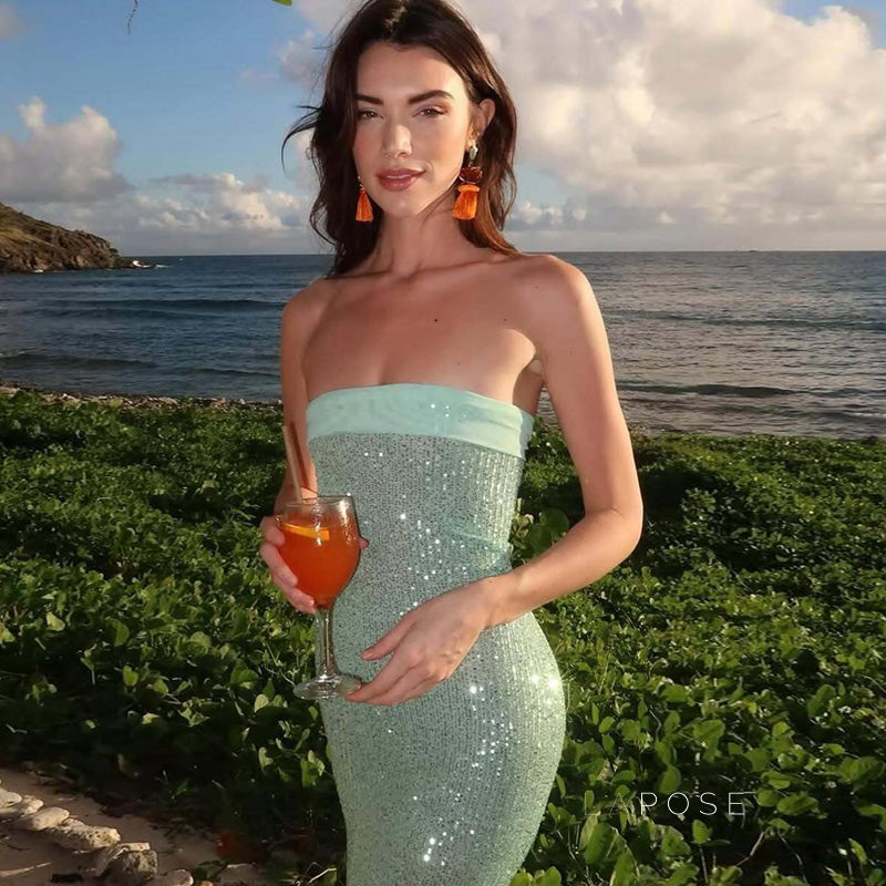 Collette Backless Sequin Gown