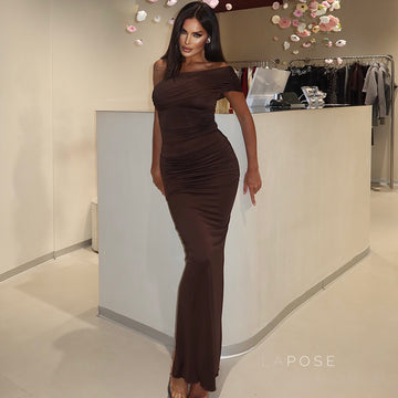 Hayat One-Shoulder Ruched Maxi Dress