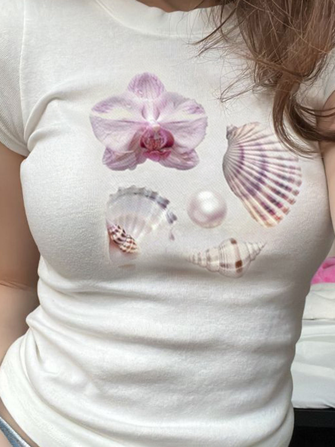 Hiba Shell Print Crop Top