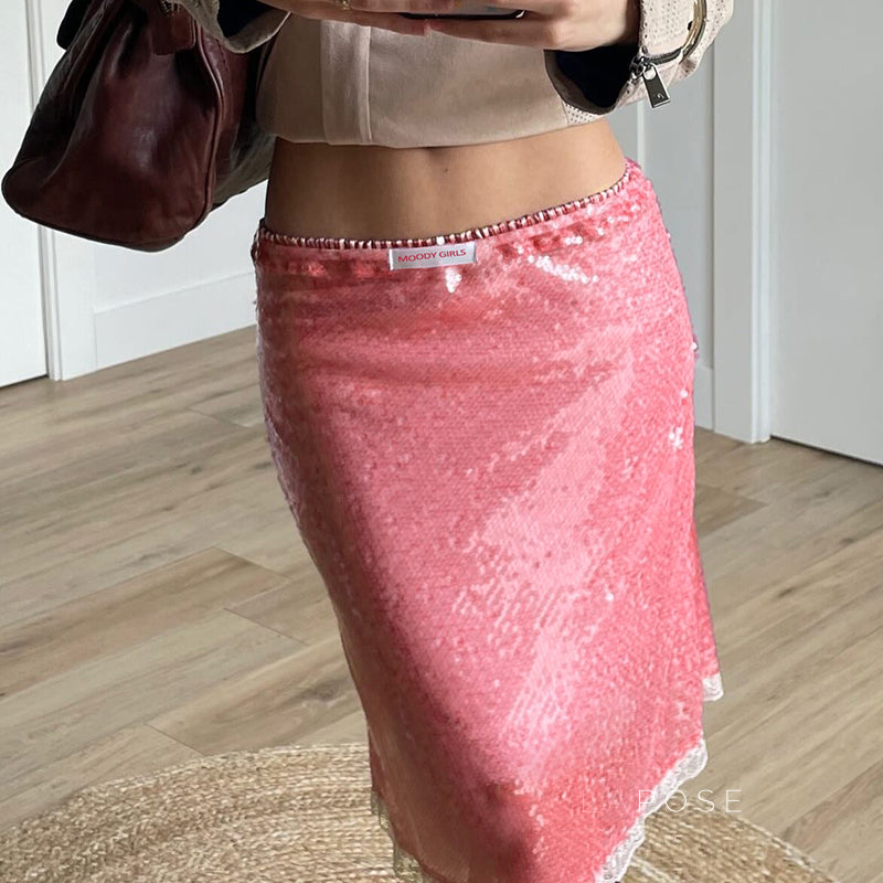 Jariyah Sequin Lace Mini Skirt