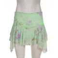 Kaelynn Floral Asymmetric Mini Skirt