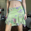 Kaelynn Floral Asymmetric Mini Skirt