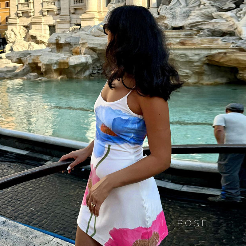 Madalena Backless Floral Midi Dress