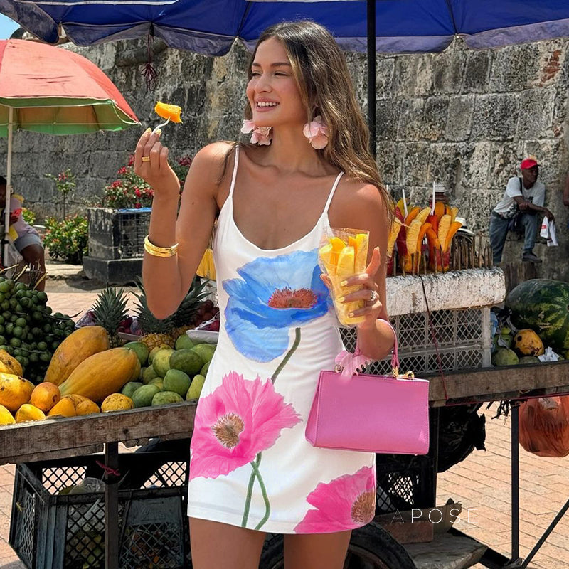 Madalena Backless Floral Midi Dress