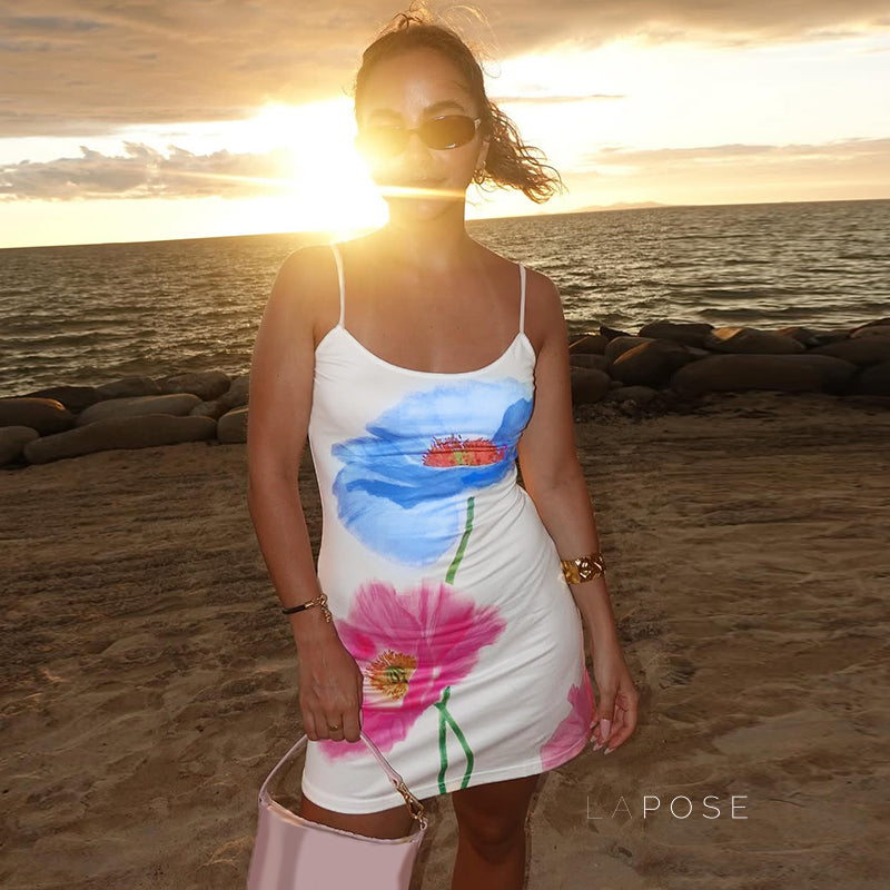 Madalena Backless Floral Midi Dress