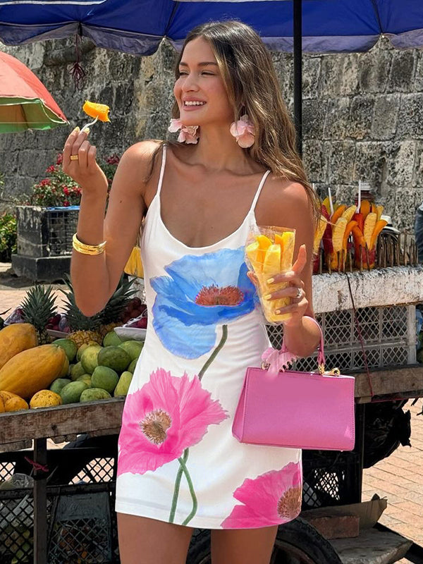 Madalena Backless Floral Midi Dress