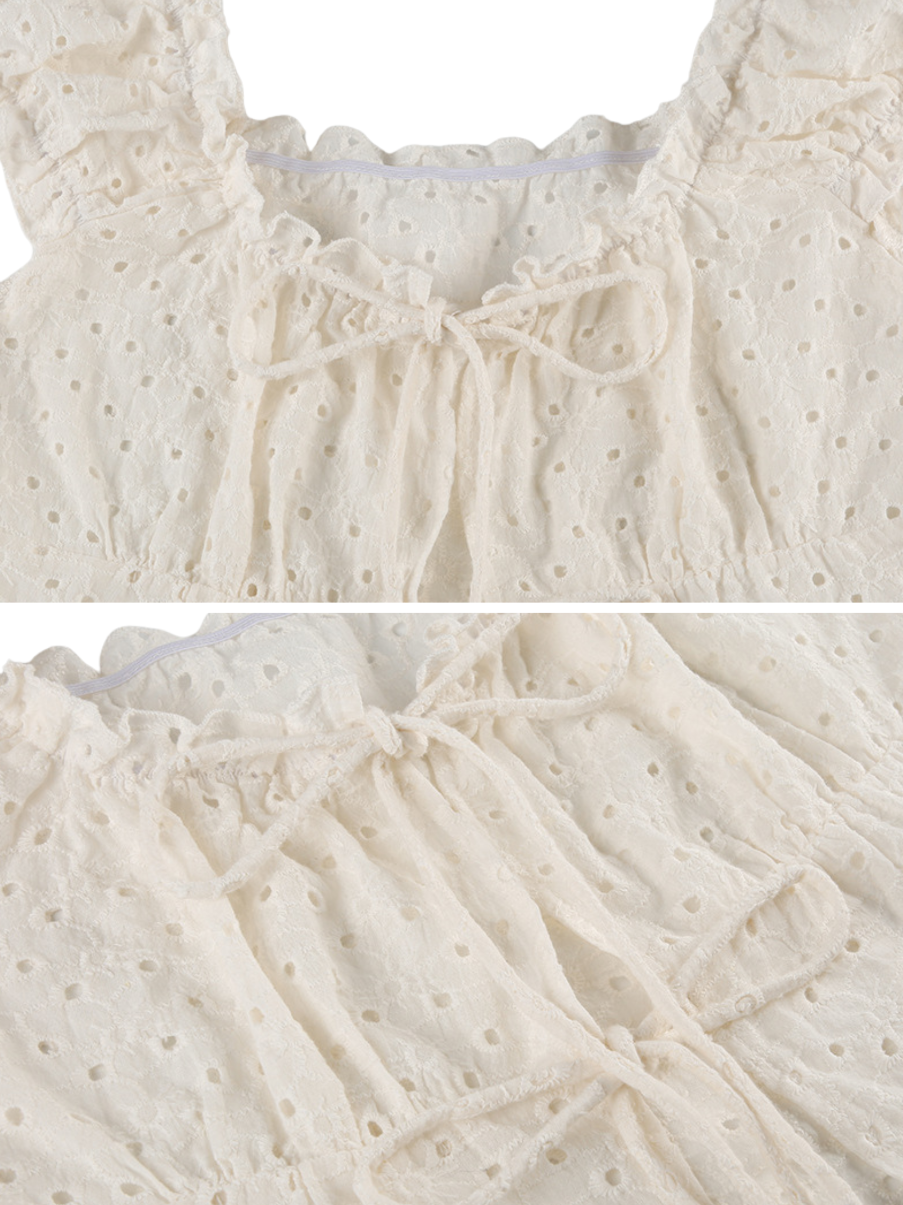 Mora Eyelet Tie-Front Blouse
