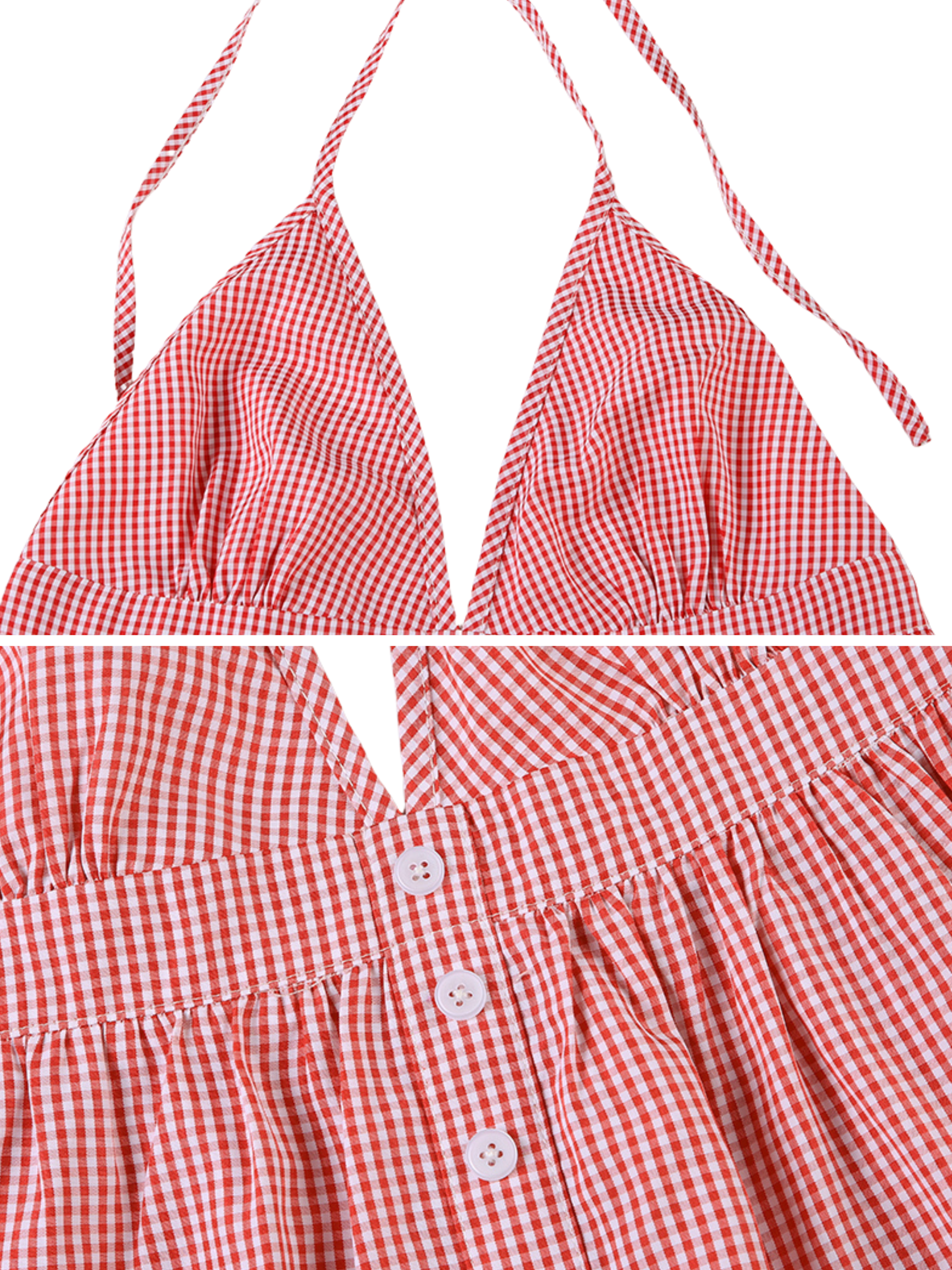 Etty Plaid Backless Top