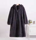Anai Long Hooded Faux Fur Coat - Dark Grey [WP100MAY]