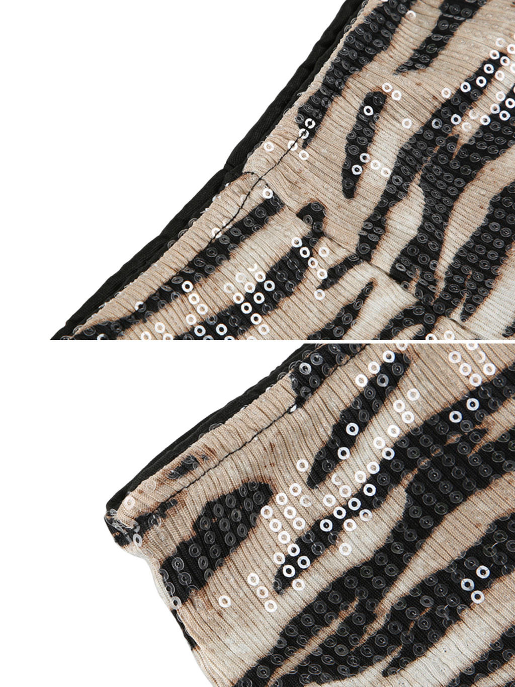 Perel Zebra Sequin Shorts