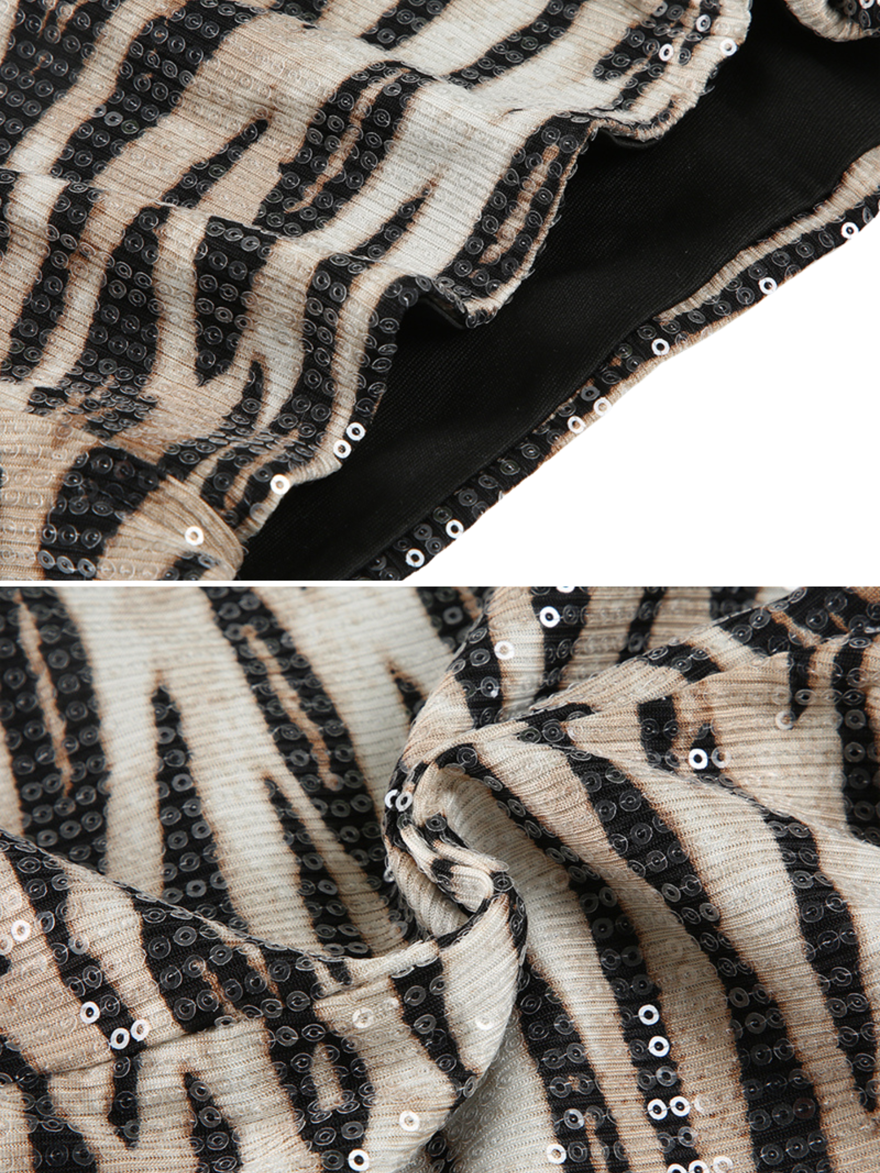 Perel Zebra Sequin Shorts