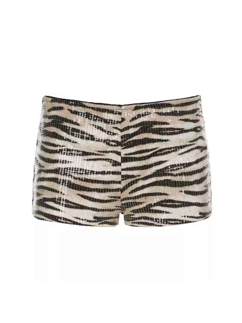 Perel Zebra Sequin Shorts