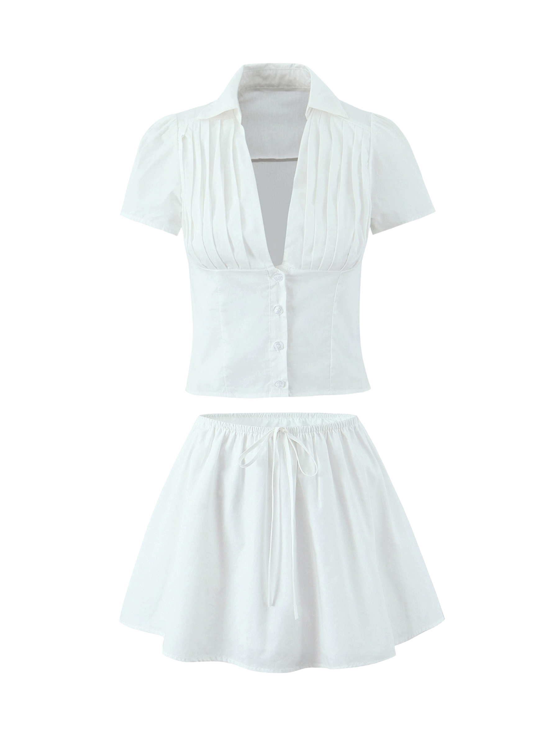Rachell Shirt Blouse & Skirt Set