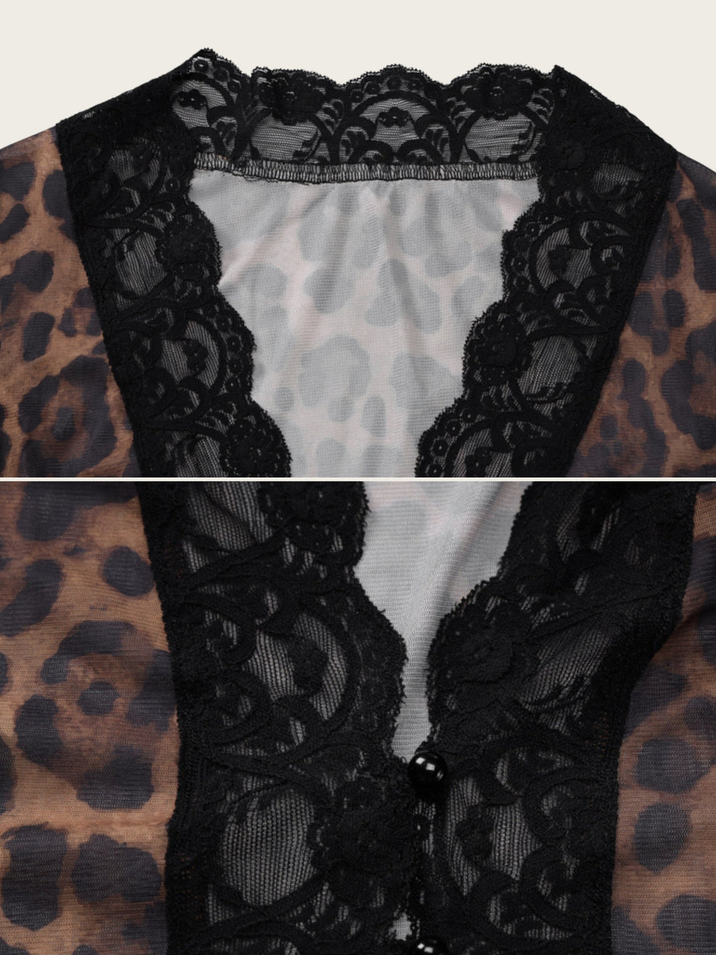 Wednesday Leopard Lace Mesh Top