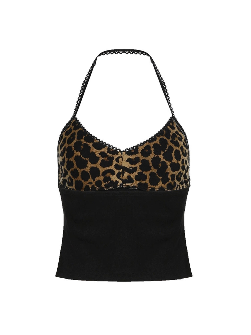 Gia Leopard Halter Bustier Top