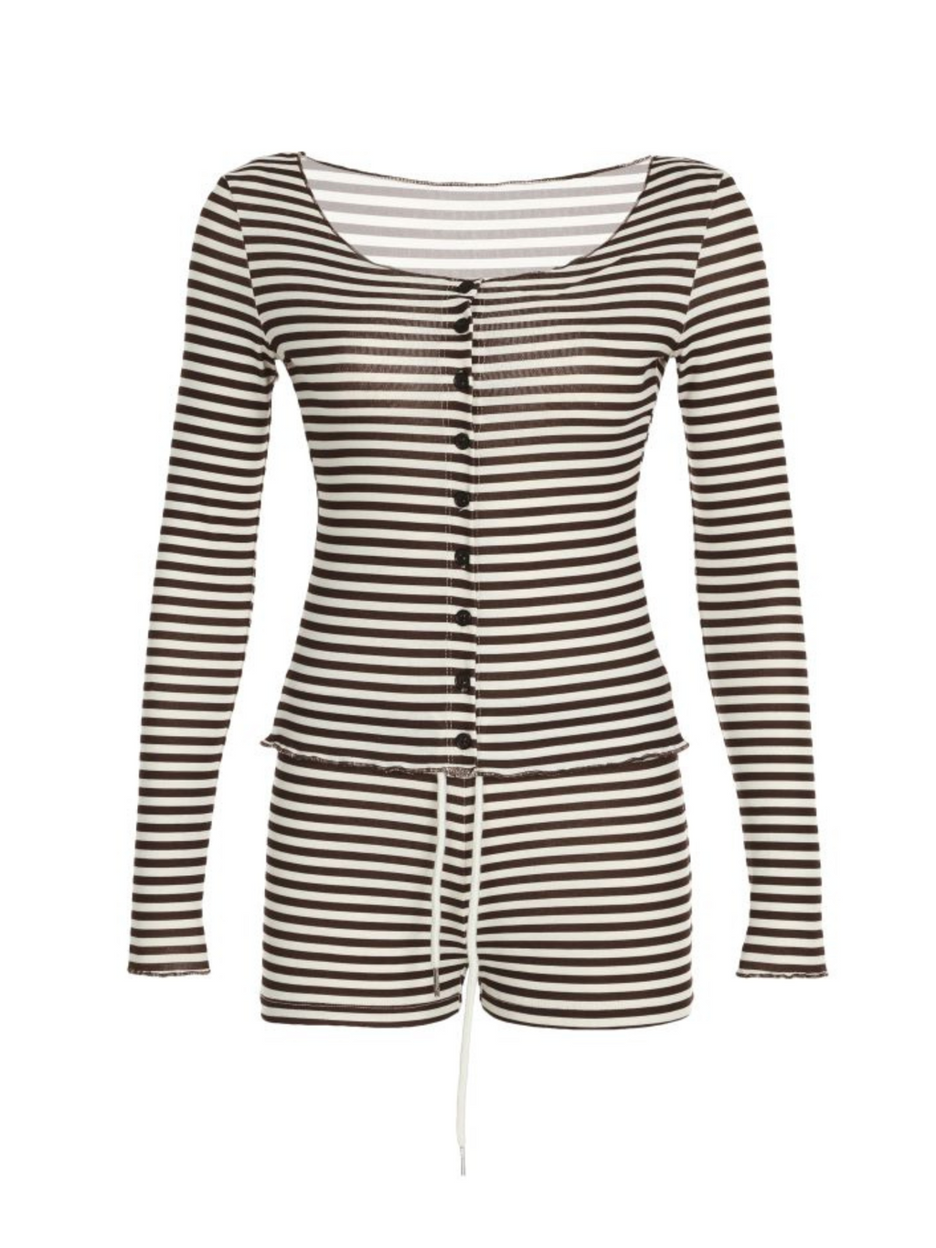 September Striped Cardigan Shorts Set