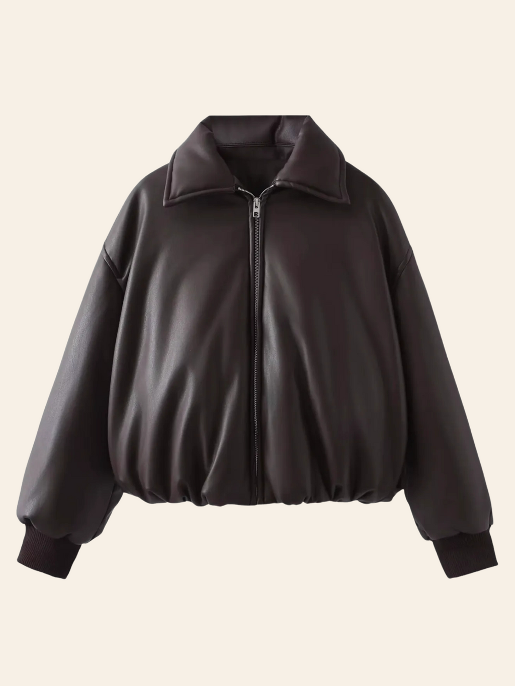 Alizay Faux Leather Puffer Jacket