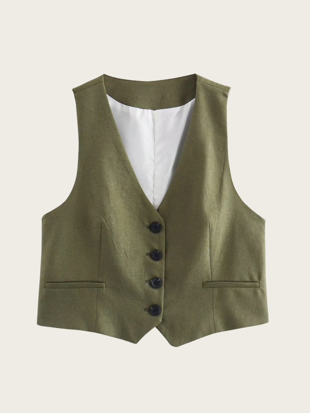 Zuri Cropped Button-Up Vest