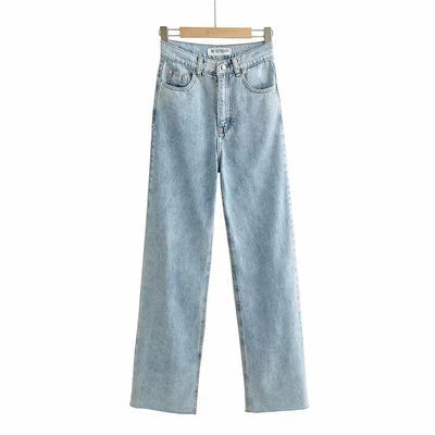 LaPose Fashion - Aariya Straight Jeans - Casual Pants, Denim Pants, High Waist Pants, Jeans, Loose Jeans, Loose Pants, Mom Jeans, Oversize Pa