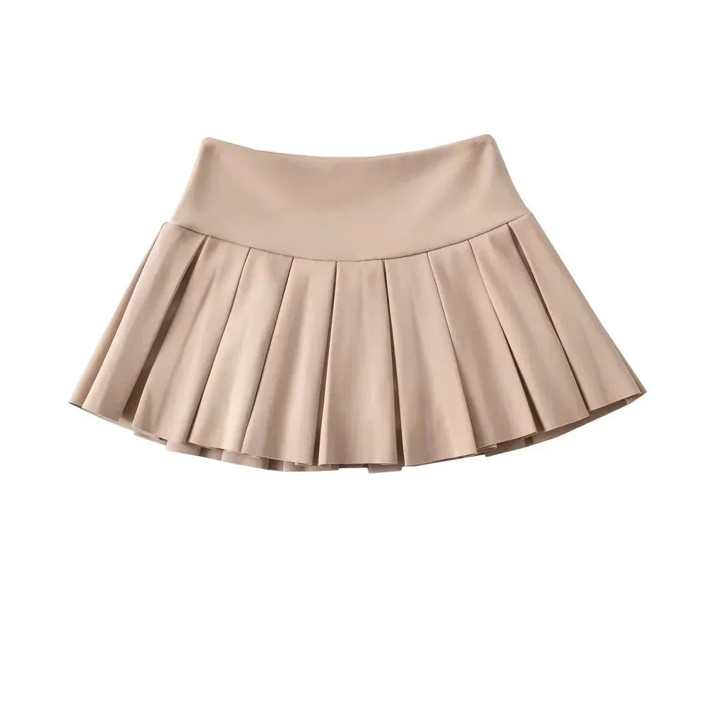 LaPose Fashion - Andraya Pleated Mini Skirt - A-Line Skirts, Fairy Skirts, Mini Skirts, Ruffle Skirts, Satin Skirts, Short Skirts, Skirts, Tennis 