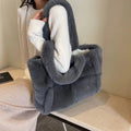 LaPose Fashion - Arden Faux Fur Plush Bag - Bags, Clean Girl, Handbags, Large Bags, Plush Bags, Shoulder Bags, Tote Bags