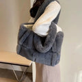 LaPose Fashion - Arden Faux Fur Plush Bag - Bags, Clean Girl, Handbags, Large Bags, Plush Bags, Shoulder Bags, Tote Bags