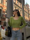 LaPose Fashion - Aviona Knit Crop Sweater - Basic Tops, Crop Tops, Elegant Tops, Knitted Tops, Long Sleeve Tops, Tops, Warm Tops, Winter Edit