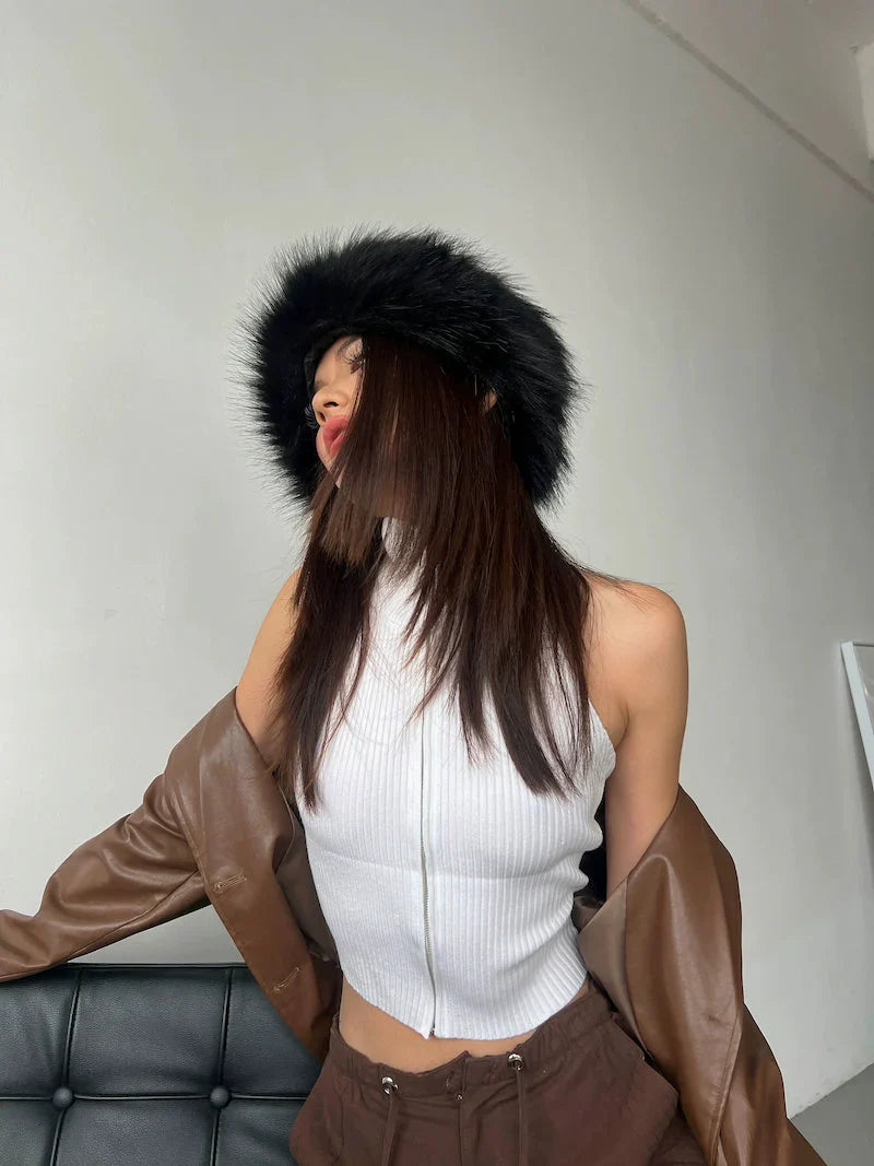 LaPose Fashion - Bani Faux Fur Bucket Hat - Accesories, Hats, Puffer Hats, Video, Winter Edit