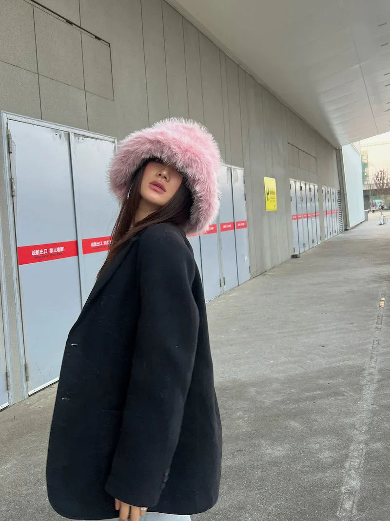 LaPose Fashion - Bryley Faux Fur Bucket Hat - Accesories, Hats, Puffer Hats, Winter Edit
