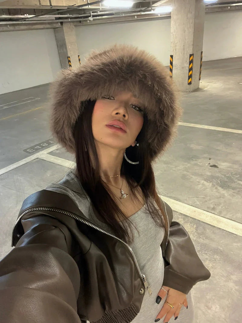 LaPose Fashion - Bryley Faux Fur Bucket Hat - Accesories, Hats, Puffer Hats, Winter Edit