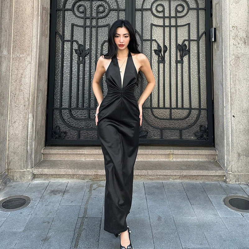 LaPose Fashion - Camden Faux Leather Maxi Dress - Autumn Dresses, Backless Dresses, Dresses, Elegant Dresses, Formal Dresses, Going Out Dresses, Leath