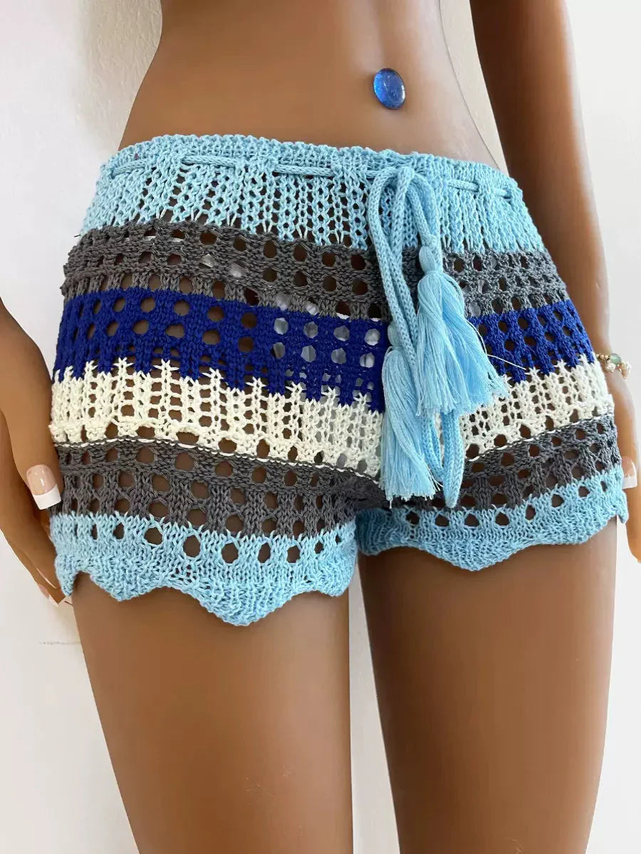 LaPose Fashion - Camellia Crochet Short - Crochet Shorts, Knitted Shorts, Shorts