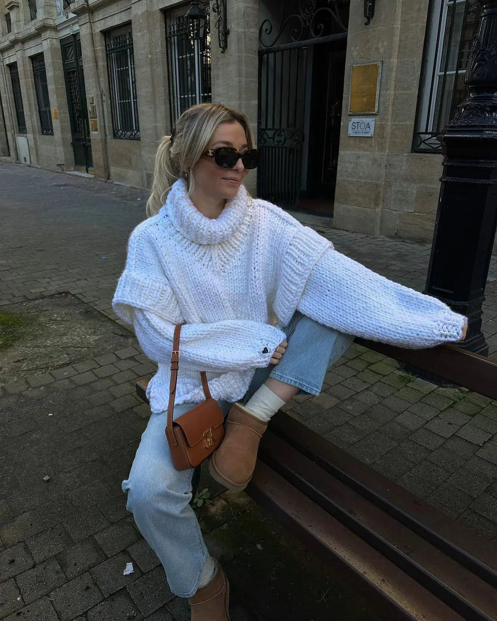 LaPose Fashion - Carolla Knitted Oversize Sweater - Clean Girl, Cozy Girl, Knitted Clothes, Knitted Tops, Long Sleeve Tops, Loose Sweaters, Oversize Swe