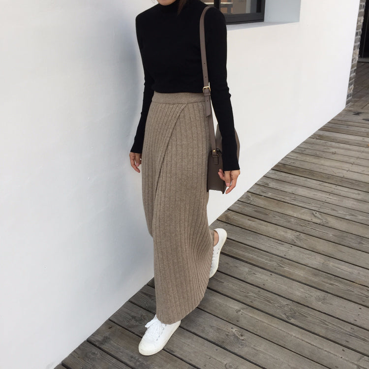 LaPose Fashion - Clariss Knit Maxi Skirt - Autumn Clothes, Bottoms, Clean Girl, Clothing, Fall Clothes, Fall-Winter 23, Knitted Skirts, Long Sk