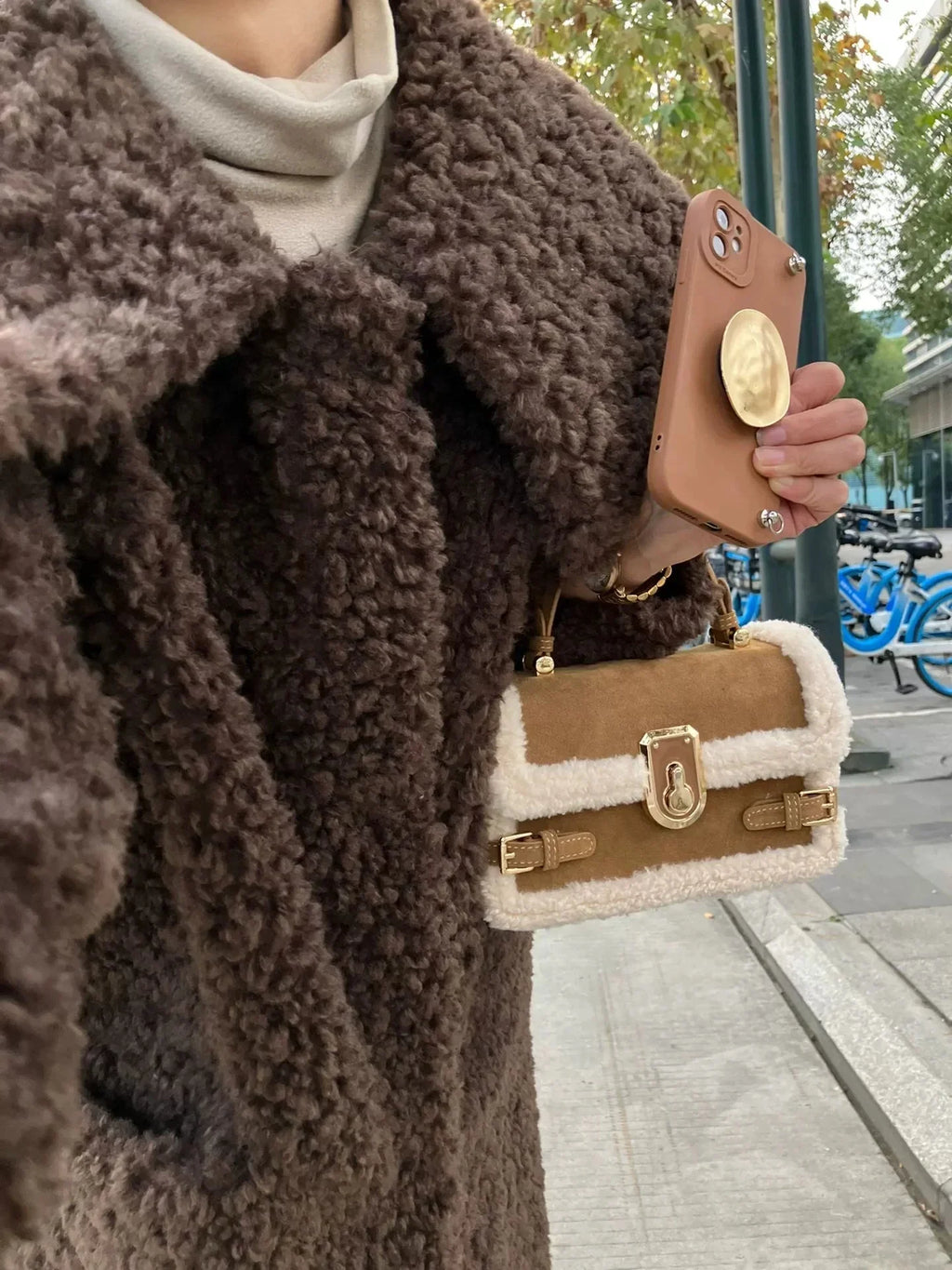 LaPose Fashion - Cohen Faux Fur Square Bag - Accesories, Bags, Handbags, Shoulder Bags, Winter Edit