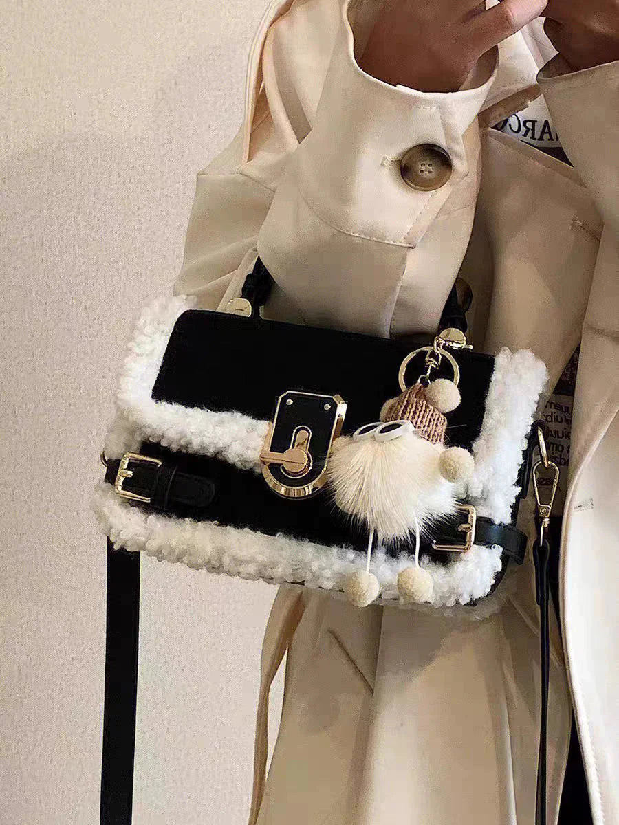 LaPose Fashion - Cohen Faux Fur Square Bag - Accesories, Bags, Handbags, Shoulder Bags, Winter Edit