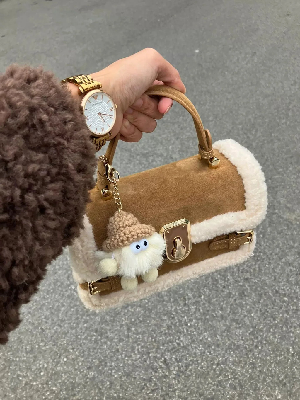 LaPose Fashion - Cohen Faux Fur Square Bag - Accesories, Bags, Handbags, Shoulder Bags, Winter Edit