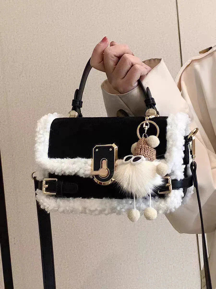 LaPose Fashion - Cohen Faux Fur Square Bag - Accesories, Bags, Handbags, Shoulder Bags, Winter Edit