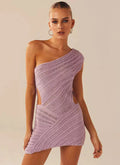 LaPose Fashion - Dianna Knit Mini Dress - Beach Dresses, Daytime Dresses, Dresses, Going Out Dresses, Mini Dresses, One Shoulder Dresses, Sexy