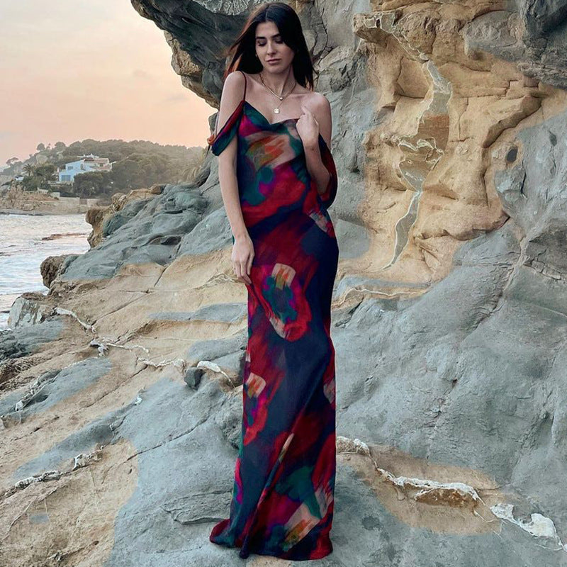 LaPose Fashion - Elana Maxi Dress - A-Line Dresses, Beach Dresses, Clothing, Dresses, Elegant Dresses, Maxi Dresses, Mesh Dresses, Off S