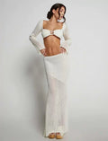 LaPose Fashion - Elani Knit Maxi Skirt Set - Crochet Sets, Knitted Sets, Matching Sets, Outfit Sets, Sets, Skirt Set, Skirts, Two Piece Sets