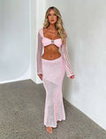LaPose Fashion - Elani Knit Maxi Skirt Set - Crochet Sets, Knitted Sets, Matching Sets, Outfit Sets, Sets, Skirt Set, Skirts, Two Piece Sets