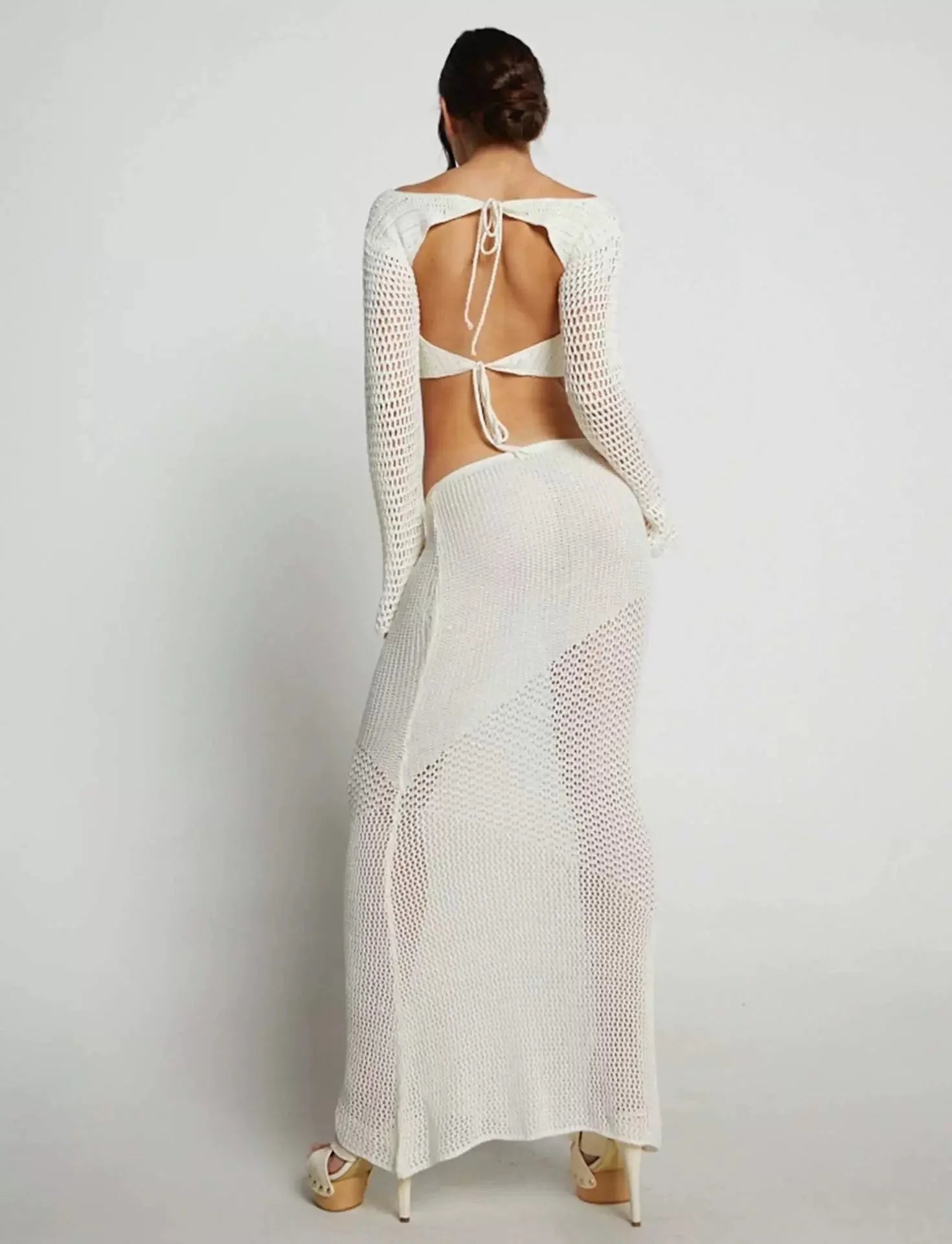LaPose Fashion - Elani Knit Maxi Skirt Set - Crochet Sets, Knitted Sets, Matching Sets, Outfit Sets, Sets, Skirt Set, Skirts, Two Piece Sets